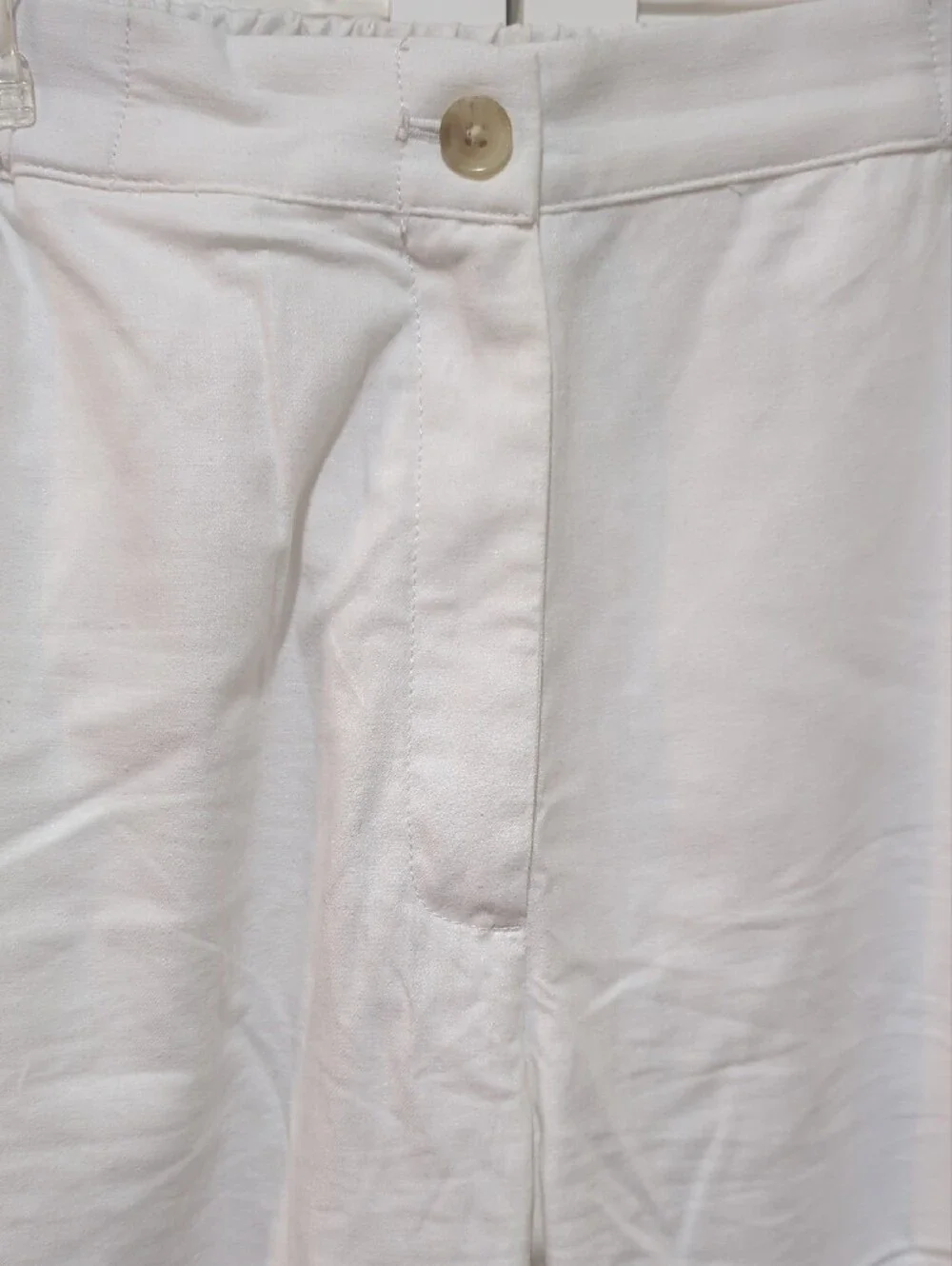 Banana Republic White High Rise Tapered Linen Blend Pants Elastic Waist - Size L